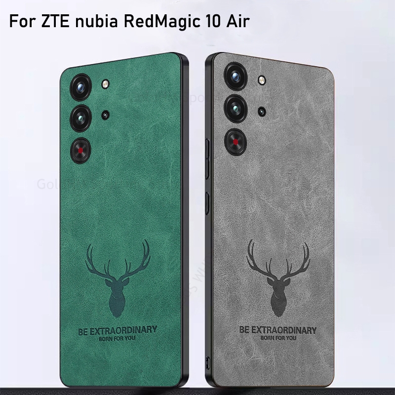 Phone Cases Red Deer - 3D 漫画ヘラジカ鹿ヘッド革電話ケース ZTE ヌビア RedMagic 10