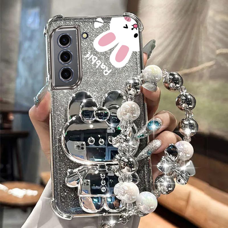 Phone Cases Rimowa - S 22 エアバッググリッターミラーウサギ電話ホルダーケースサムスンギャラクシー S22 S21 S20