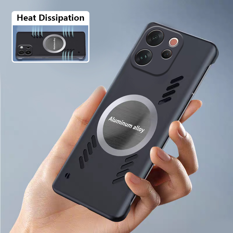 Heat Dissipation Case - Biruiqu VIVO V70用ベゼルレスケース 磁気吸着 スリム放熱PCスマホケース