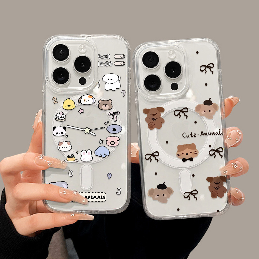 Phone Cases Magsafe - かわいい漫画の動物柄スマホケース Samsung S24 FE S25 Ultra