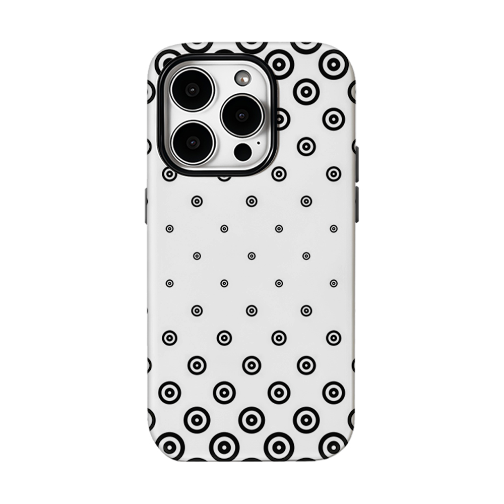 Phone Cases Target - 黒白ターゲットドット柄iPhoneケース iPhone 17 16 15 14