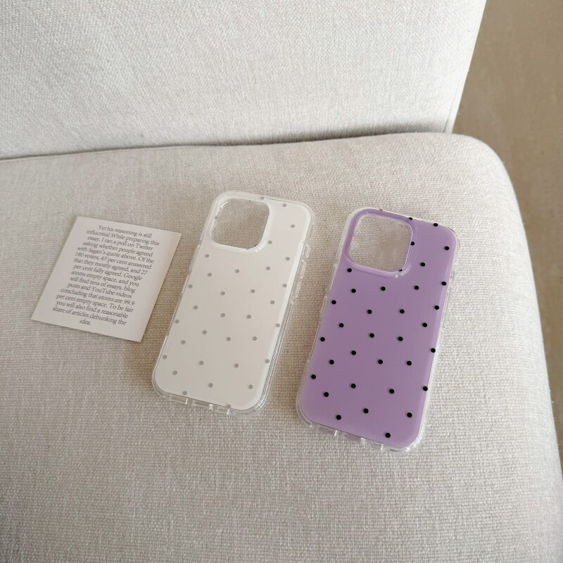 Phone Cases Polka Dot - 韓国の白と紫の水玉模様のiPhoneケース iPhone 17 Air 16 ProMax