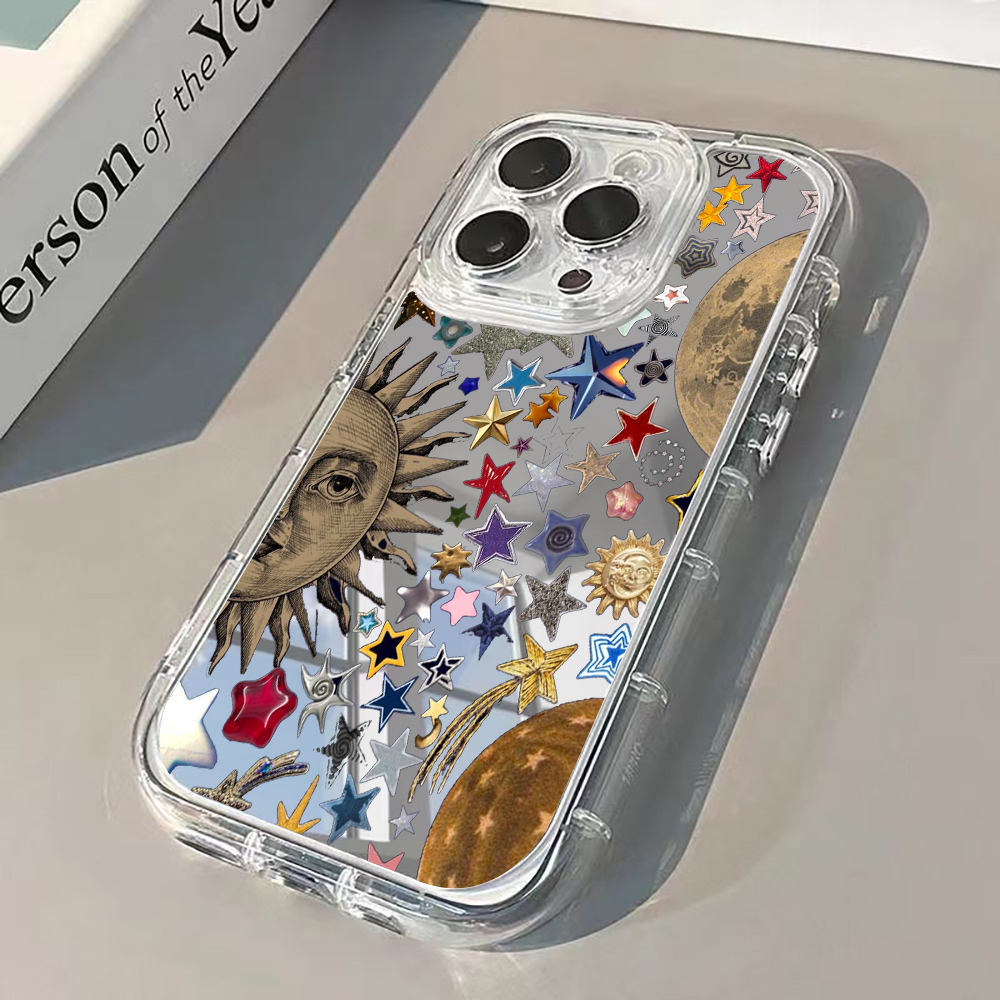Phone Cases Expensive - 天体ゴールドグリッターミラー付きスマホケース iPhone 17 Pro Max、17 Air、16