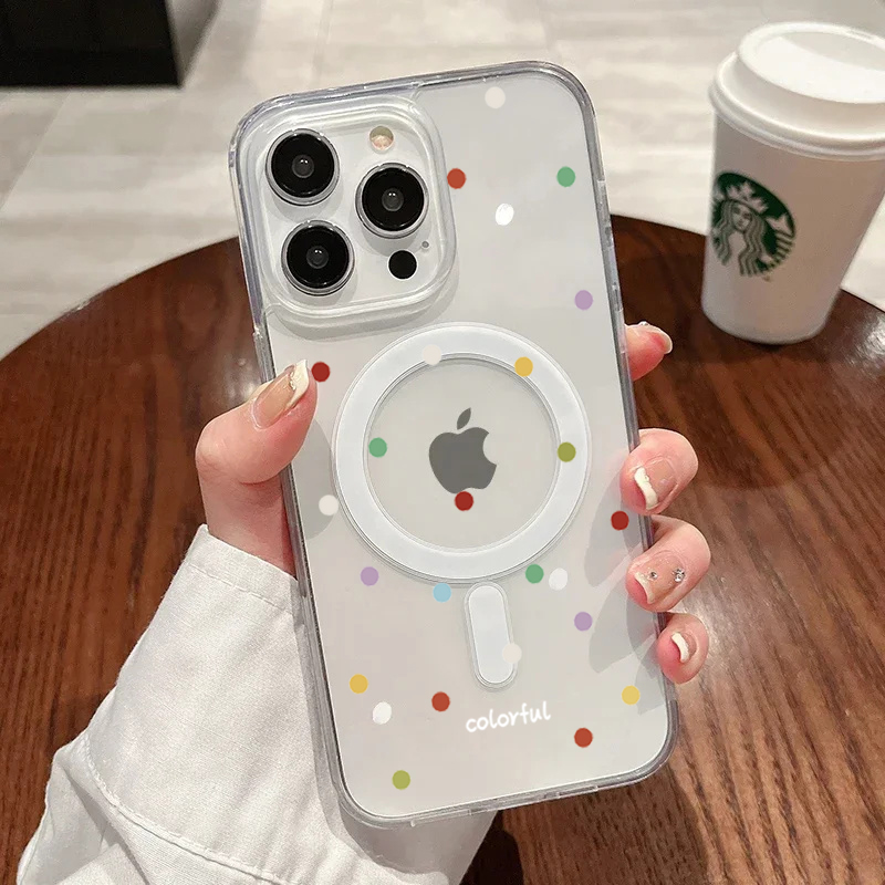 Phone Cases Magsafe - INS 韓国風 カラフル ウェーブドット柄 スマホケース iPhone