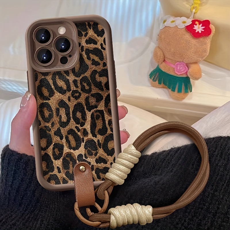 Phone Cases With Loop - リストストラップ付きレオパード柄スマホケース iPhone 17 16 15 11