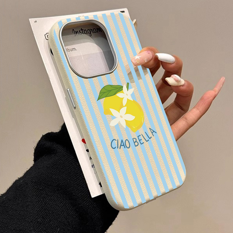 Phone Cases Samsung S24 - レモンストライプレトロデザイン Samsung Galaxy S25 S24 Ultra