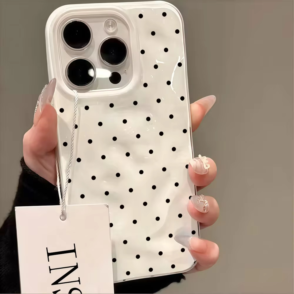 Phone Cases Polka Dot - 韓国製シンプル無地水玉模様iPhoneケース iPhone 17 16 15 14