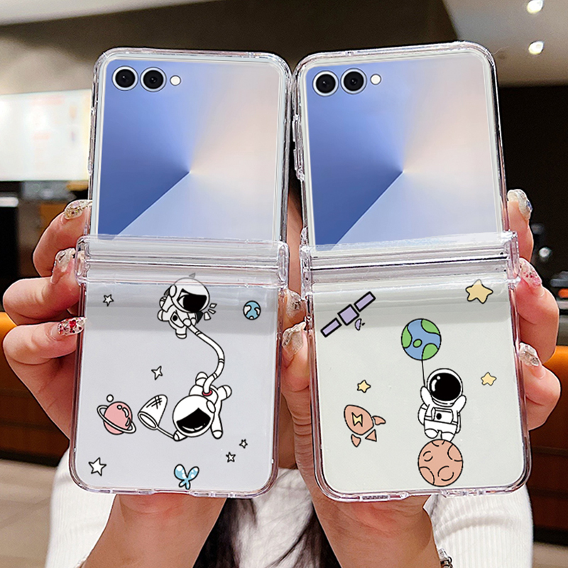 Phone Cases Z Flip 6 - 宇宙飛行士柄折りたたみ式スマホケース Samsung Galaxy Z Flip 7
