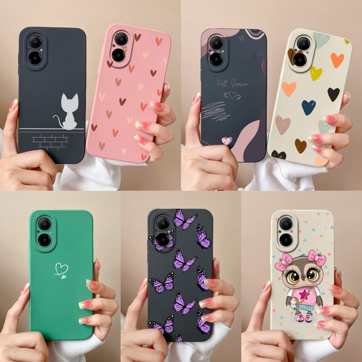 Phone Cases Rimowa - Realme C67 電話ケース楽しい蝶カメラ保護ソフト液体シリコーンバックカバー Oppo Realme C