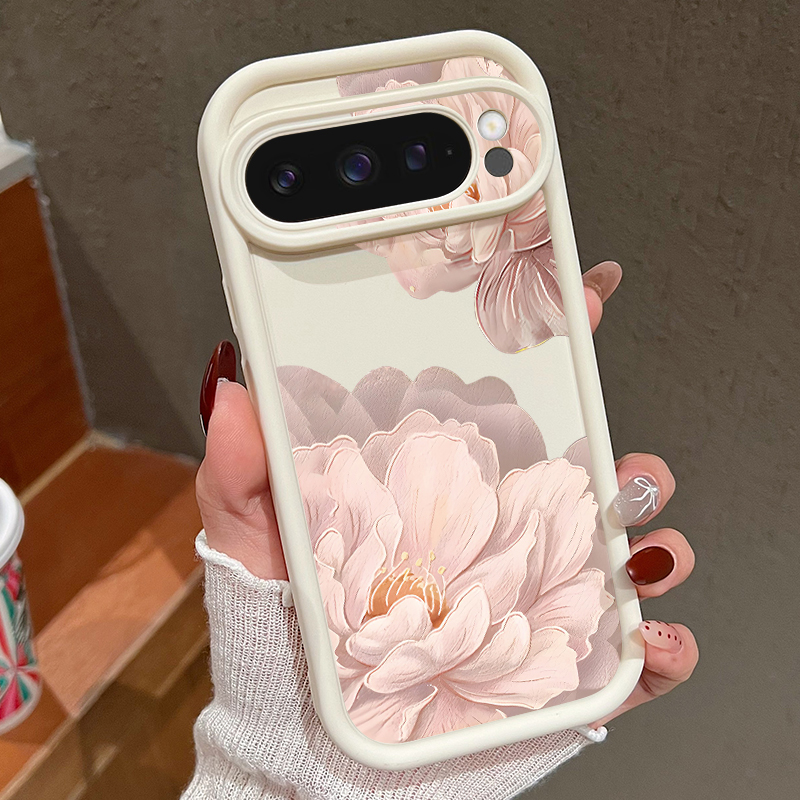 Phone Cases Google Pixel 9A - ピンクの花柄ソフトTPUスマホケース Google Pixel 10 9 8
