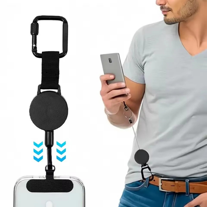 Phone Cases With Loop - 格納式盗難防止屋外用携帯電話ホルダー、携帯電話用ストラップ、スマートフォンケース用安全テザー、iPhone17/18用ベルトクリップ付き