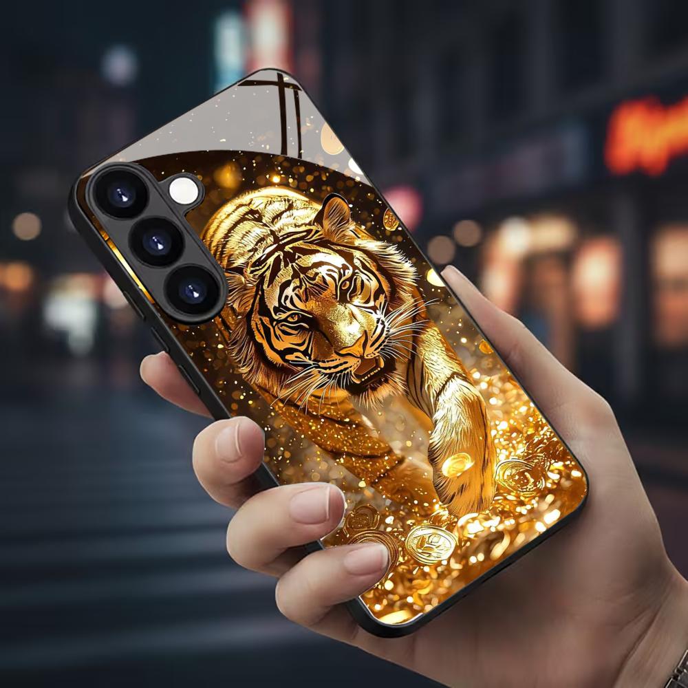 Phone Cases Galaxy S26 Ultra - 虎柄ガラス製スマホケース Samsung Galaxy S26 S25 S24
