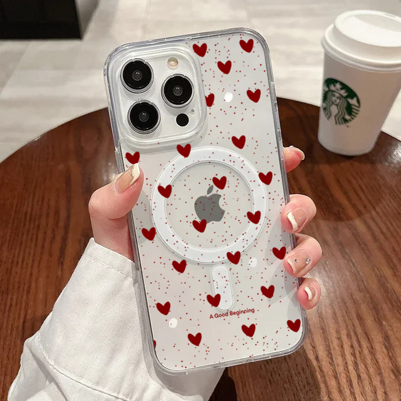 INSレッドラブハートセクシー透明シリコンケース iPhon - Phone Cases Magsafe のレビューと価格