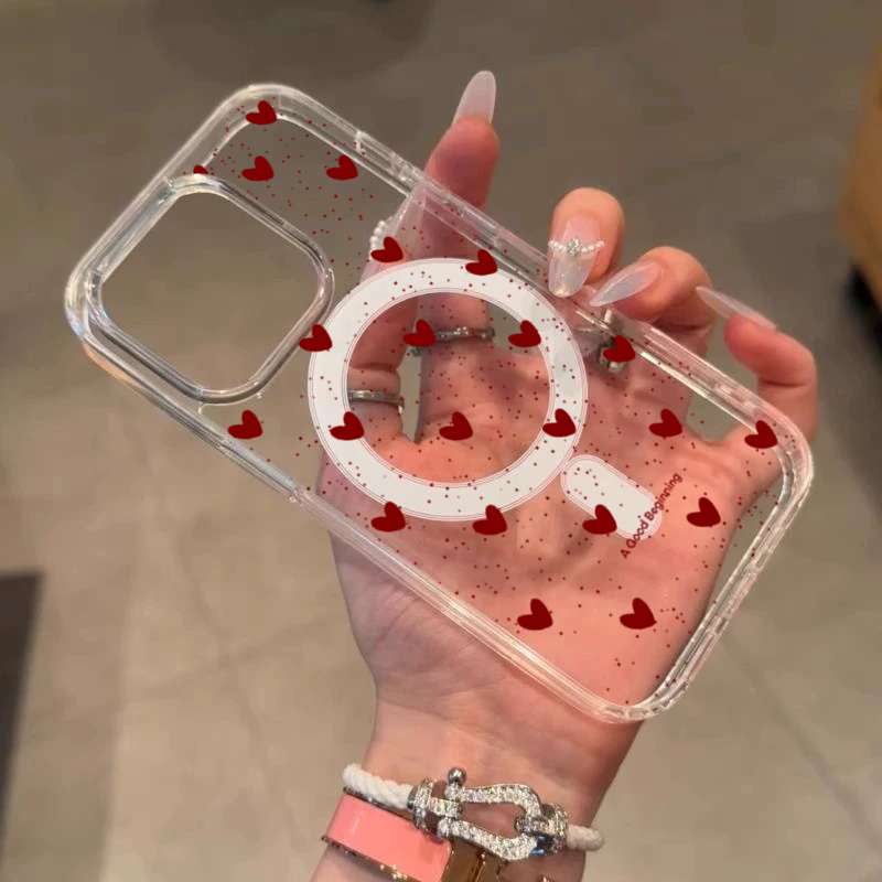 INSレッドラブハートセクシー透明シリコンケース iPhon - Phone Cases Magsafe のレビューと価格