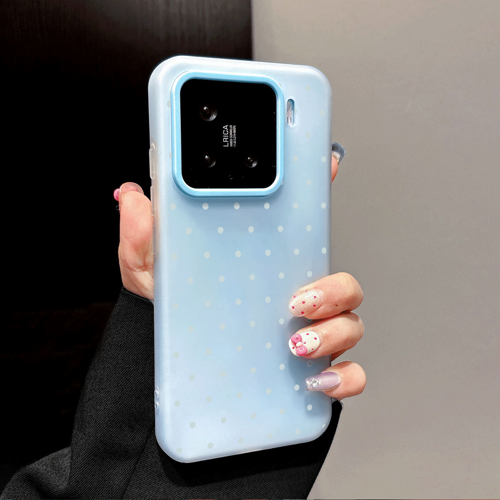 愛らしいライトブルーの水玉模様のスマホケース Xiaomi  - Phone Cases Polka Dot のレビューと価格