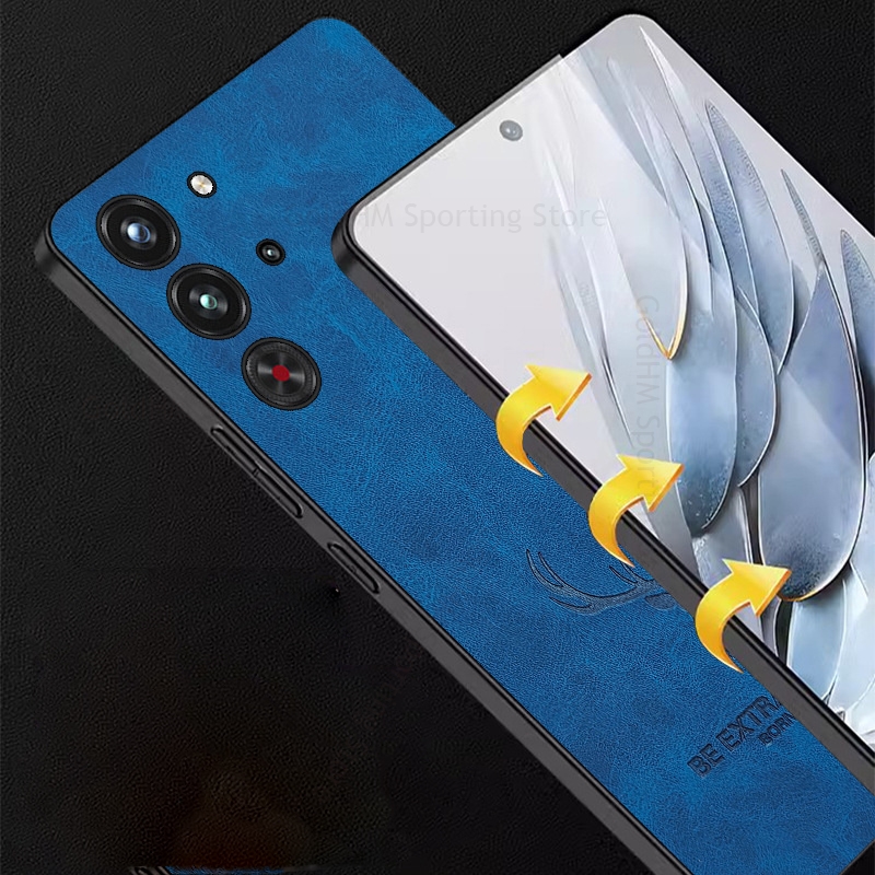 3D 漫画ヘラジカ鹿ヘッド革電話ケース ZTE ヌビア Re - Phone Cases Red Deer のレビューと価格