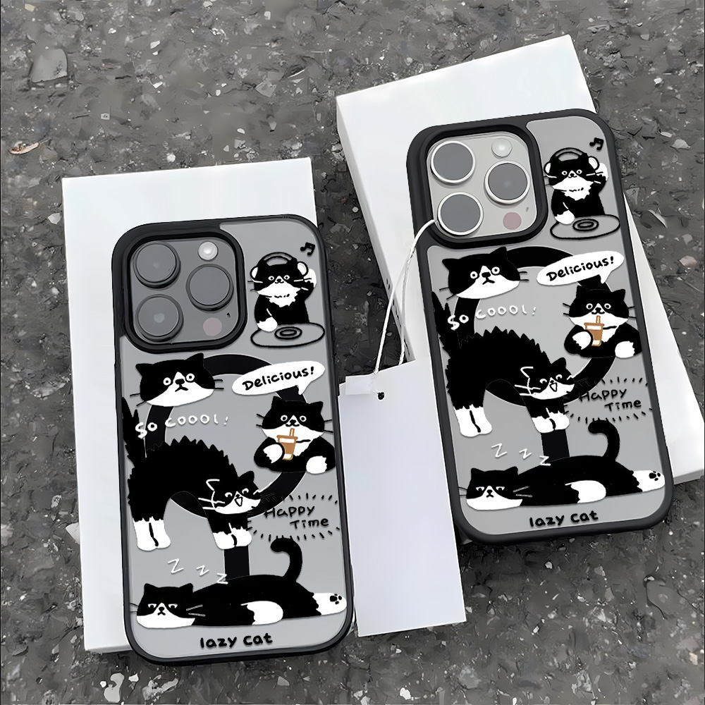 面白い黒猫ワイヤレス充電対応スマホケース iPhone 17 - Phone Cases Magsafe のレビューと価格