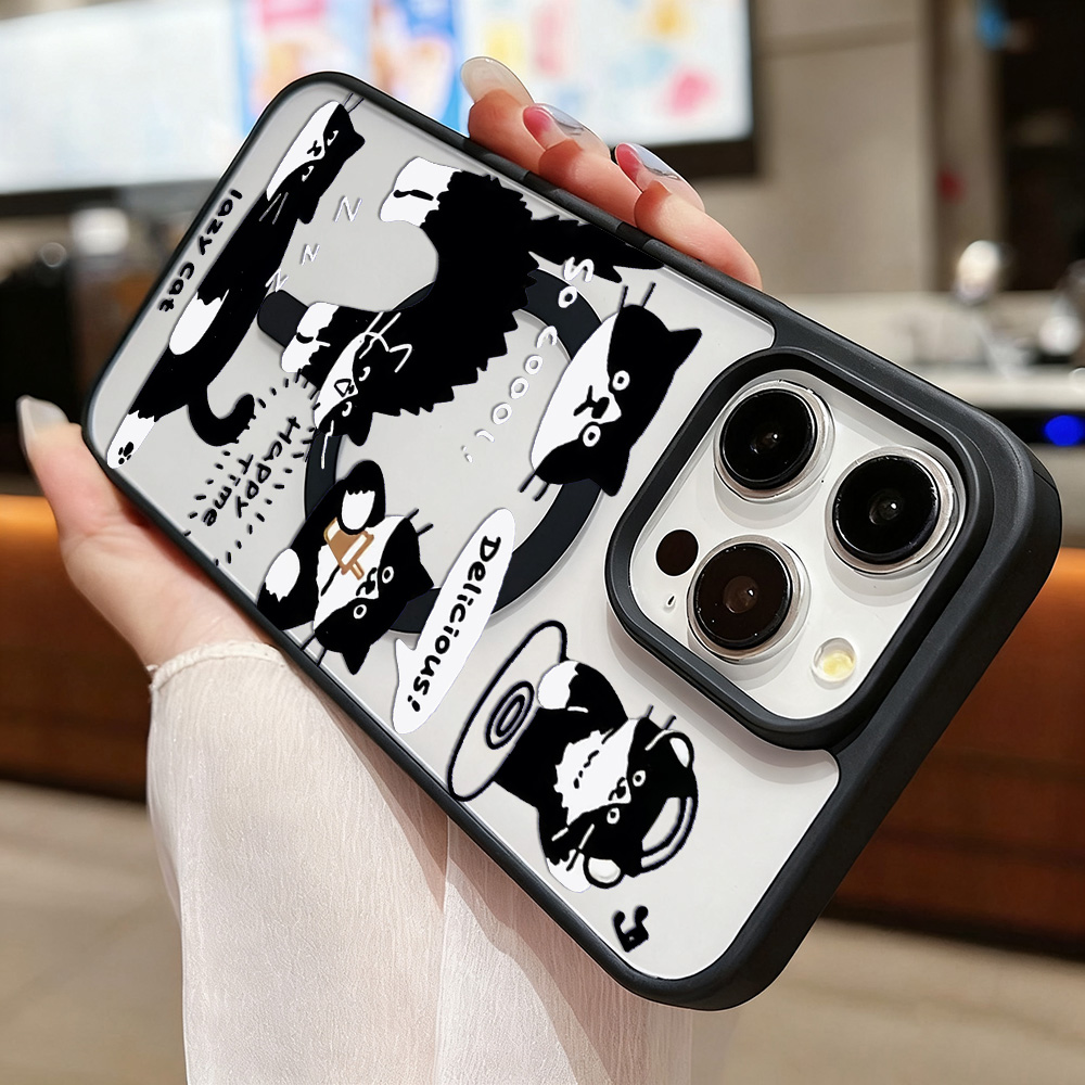 面白い黒猫ワイヤレス充電対応スマホケース iPhone 17 - Phone Cases Magsafe のレビューと価格