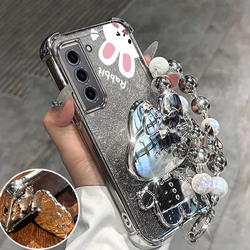 S 22 エアバッググリッターミラーウサギ電話ホルダーケース - Phone Cases Rimowa のレビューと価格
