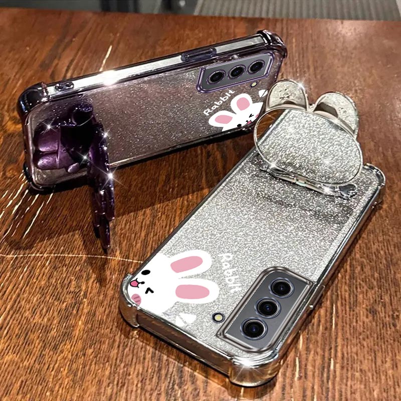 S 22 エアバッググリッターミラーウサギ電話ホルダーケース - Phone Cases Rimowa のレビューと価格