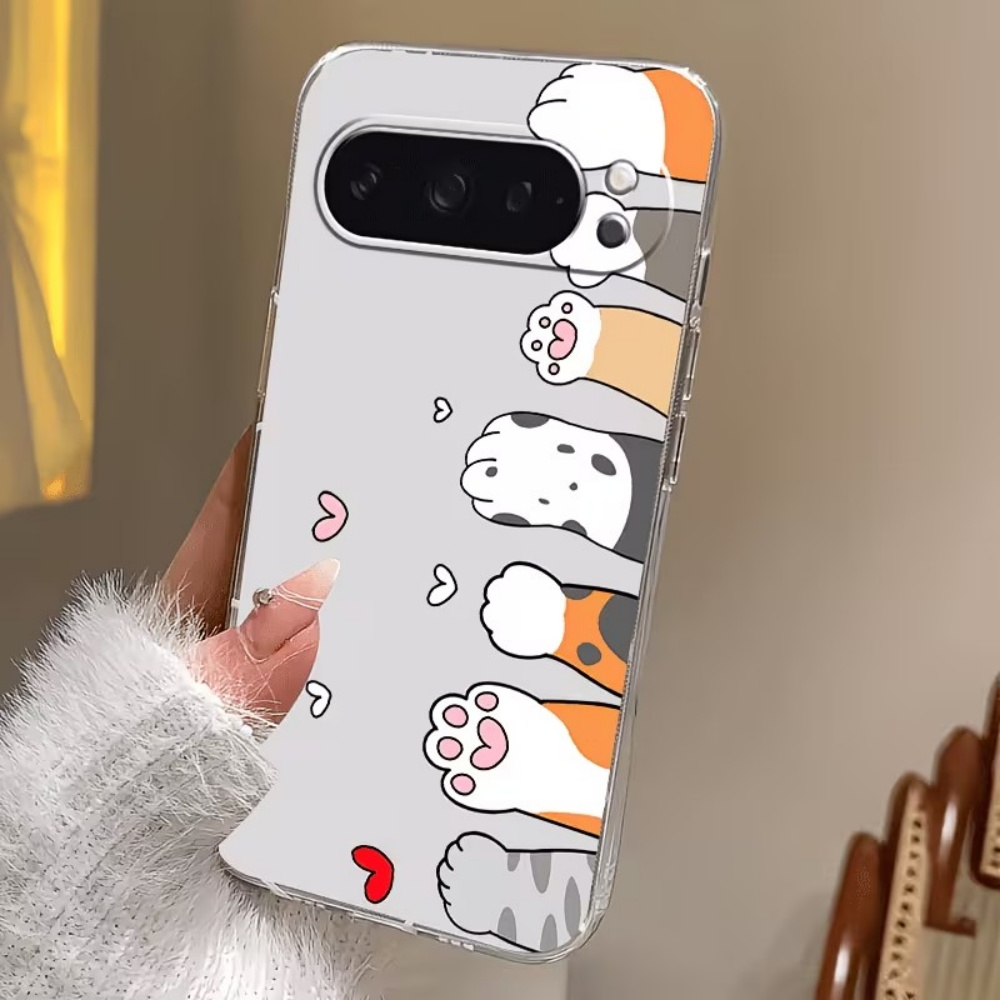 漫画猫の足跡クリスタルクリアシリコン製スマホケース Goog - Phone Cases Google Pixel 9A のレビューと価格