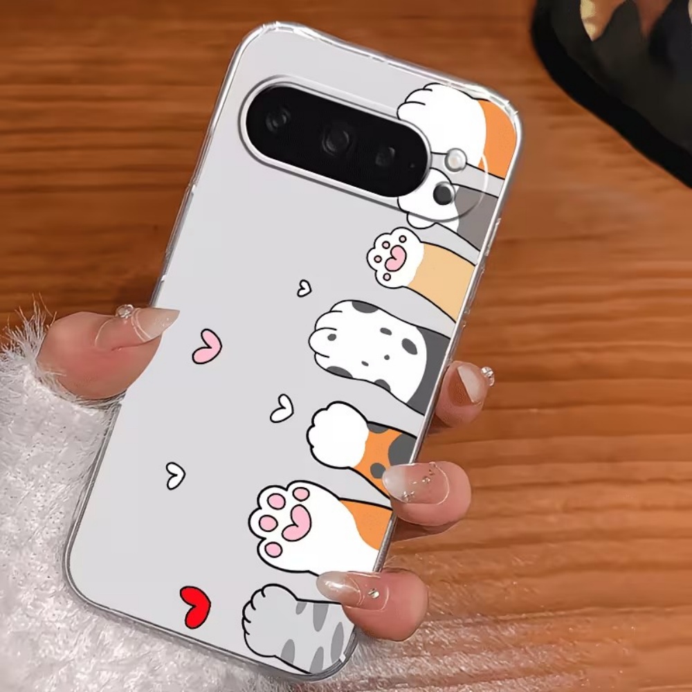 漫画猫の足跡クリスタルクリアシリコン製スマホケース Goog - Phone Cases Google Pixel 9A のレビューと価格