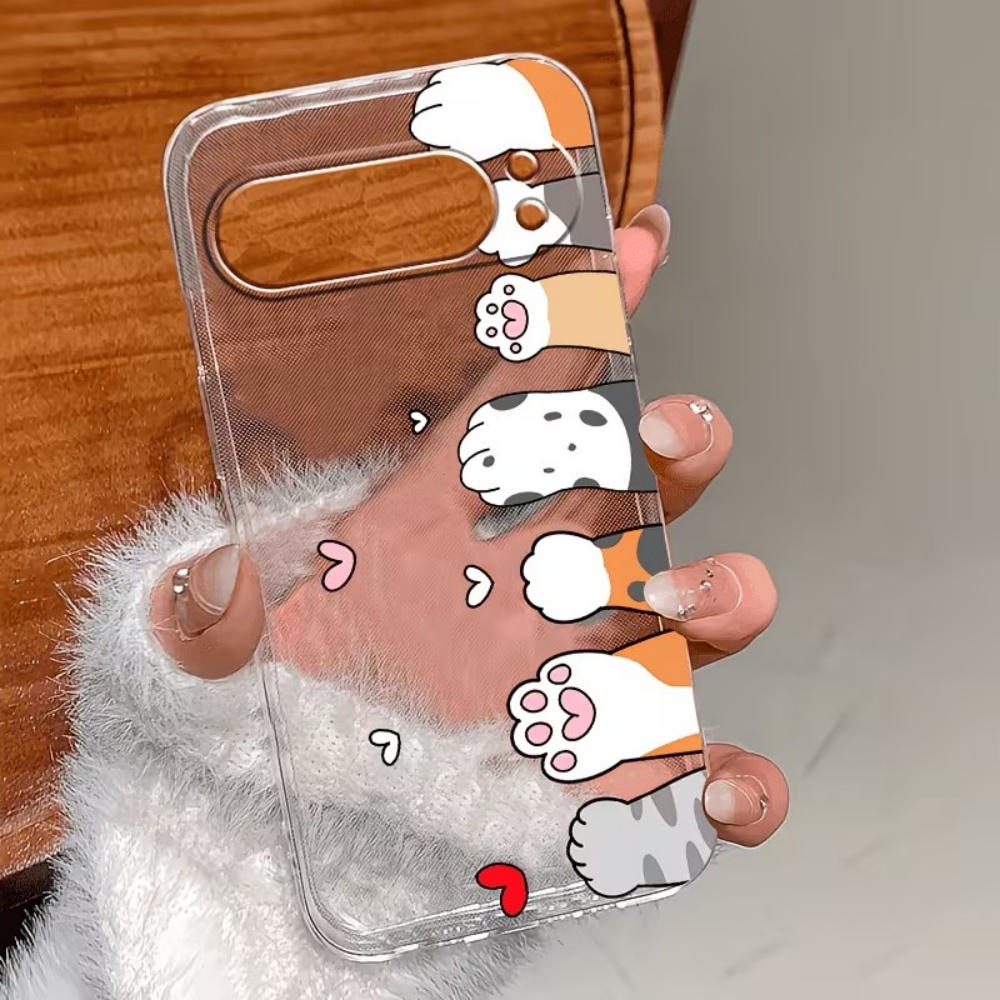 漫画猫の足跡クリスタルクリアシリコン製スマホケース Goog - Phone Cases Google Pixel 9A のレビューと価格