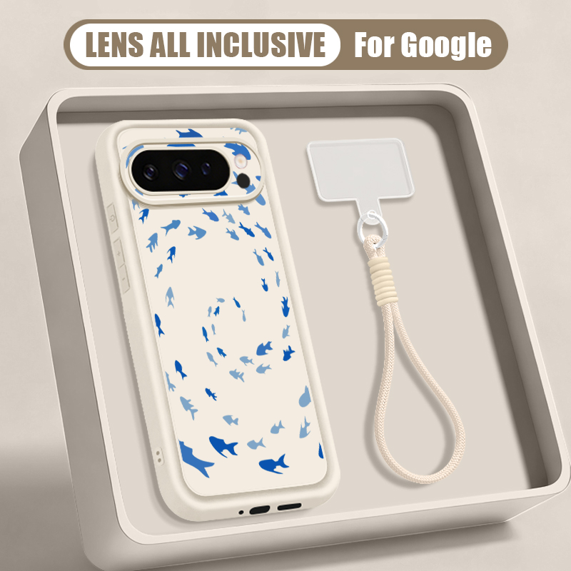 ザトウクジラ柄リストストラップ付きランヤードケース Goog - Phone Cases Google Pixel 9A のレビューと価格