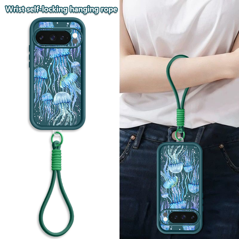 ザトウクジラ柄リストストラップ付きランヤードケース Goog - Phone Cases Google Pixel 9A のレビューと価格