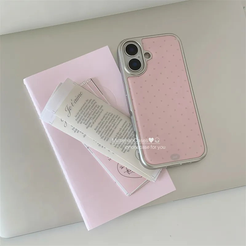 韓国風クリームピンク水玉アートファッション漫画クリエイティブ - Phone Cases Polka Dot のレビューと価格