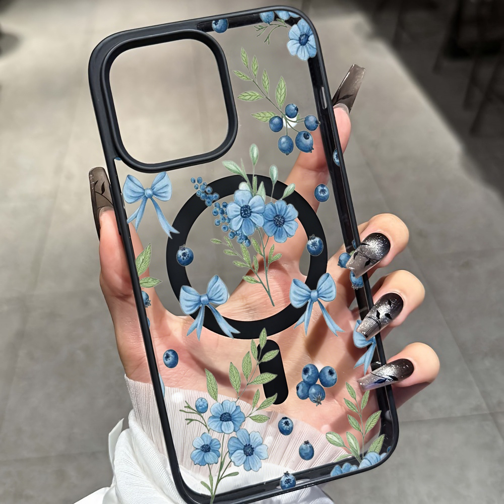 ブルーベリーフローラルクリアケース iPhone 17 14 - Phone Cases Magsafe のレビューと価格