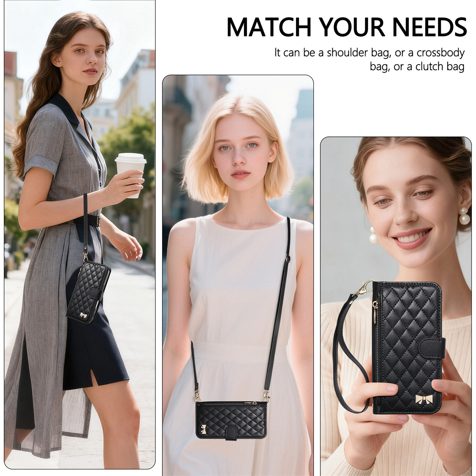 PUレザー製ジッパー付きクロスボディリストストラップフリップ - Phone Cases With Loop のレビューと価格