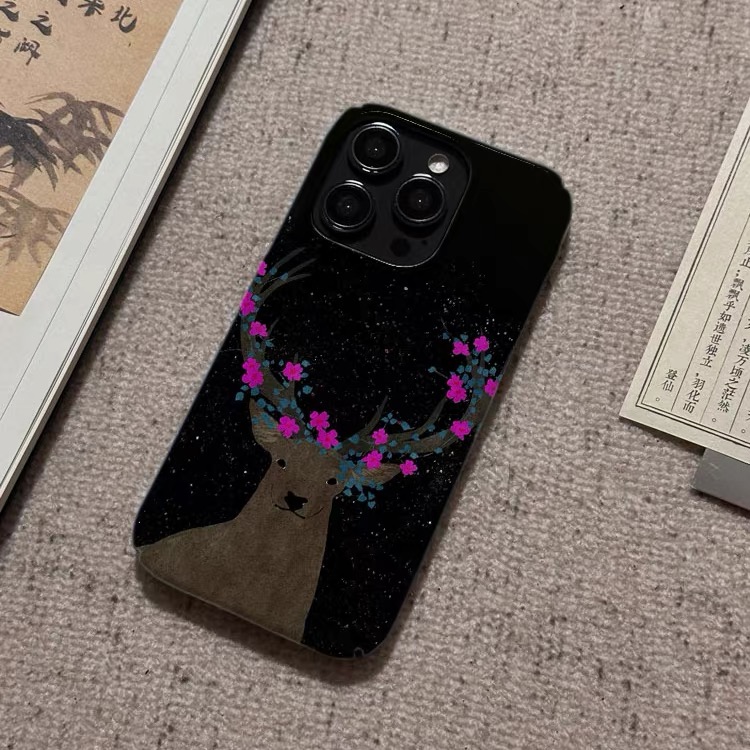 黒と赤のシカ鹿柄iPhoneケース IPHONE 17 Ai - Phone Cases Red Deer のレビューと価格