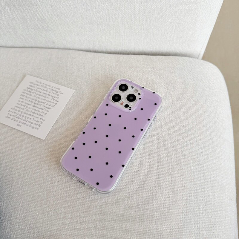 韓国の白と紫の水玉模様のiPhoneケース iPhone 1 - Phone Cases Polka Dot のレビューと価格