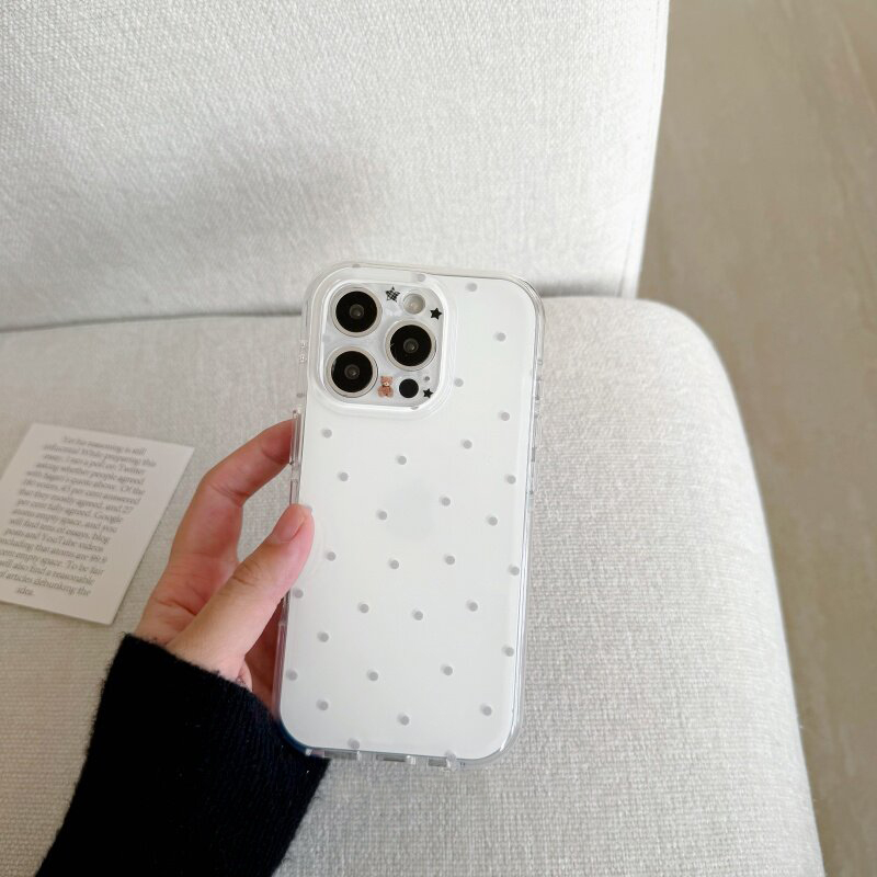 韓国の白と紫の水玉模様のiPhoneケース iPhone 1 - Phone Cases Polka Dot のレビューと価格