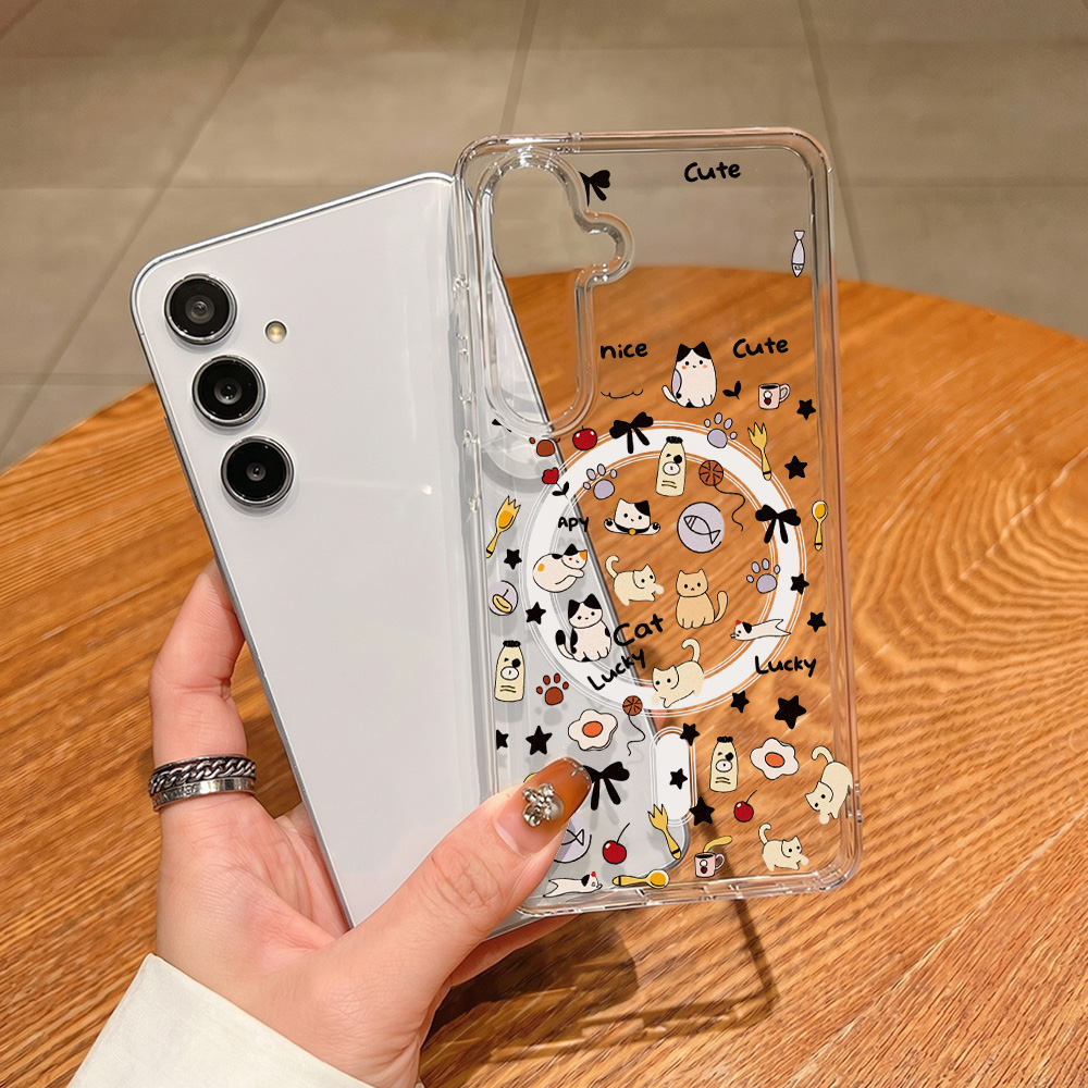 可愛い猫柄マグネット式スマホケース Samsung S26  - Phone Cases Magsafe のレビューと価格