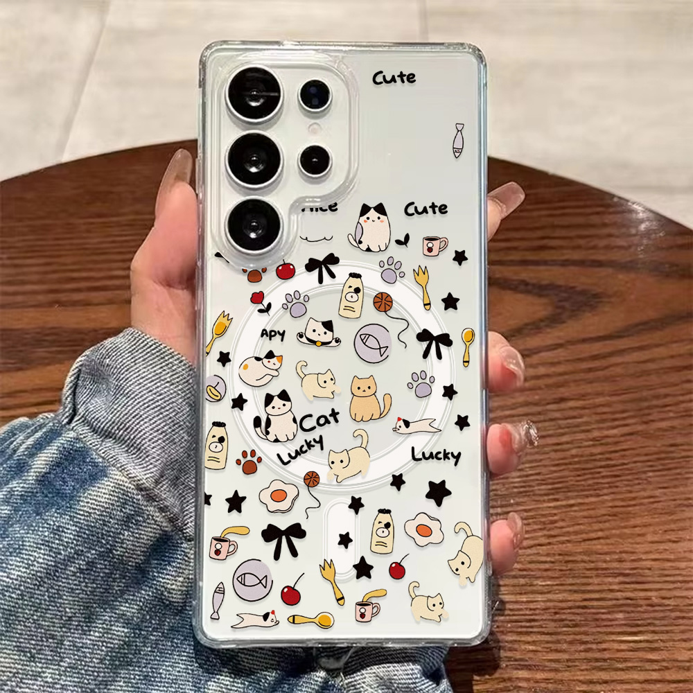 可愛い猫柄マグネット式スマホケース Samsung S26  - Phone Cases Magsafe のレビューと価格