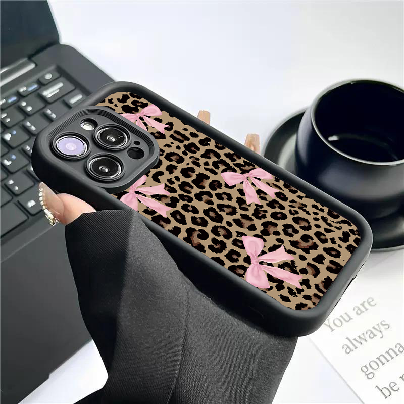 高級感のあるレオパード柄リボン付きスマホケース iPhone - Phone Cases Expensive のレビューと価格