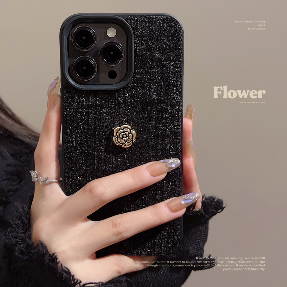 高級3Dゴールデンカメリアフラワー柄スマホケース iPhon - Phone Cases Expensive のレビューと価格