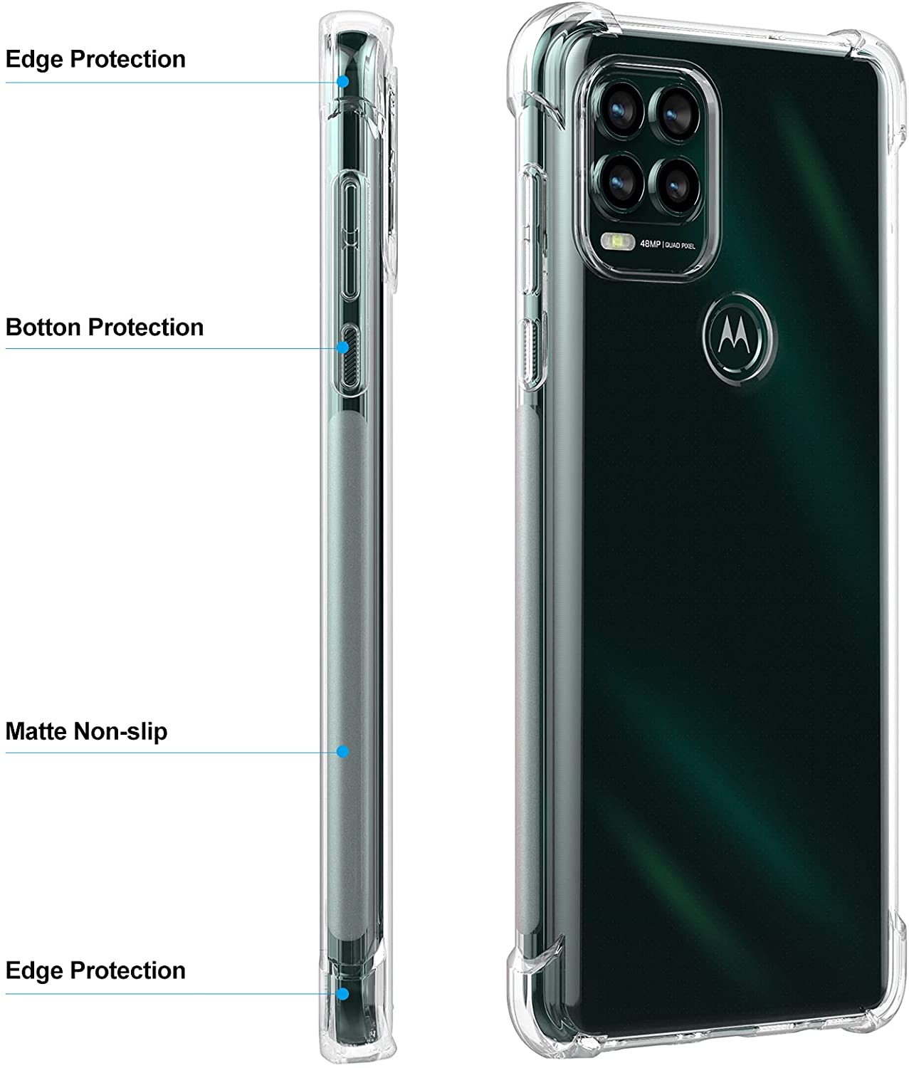 クリスタルクリアな滑り止め、傷防止、耐衝撃性、耐久性のある柔 - Phone Cases Moto G のレビューと価格