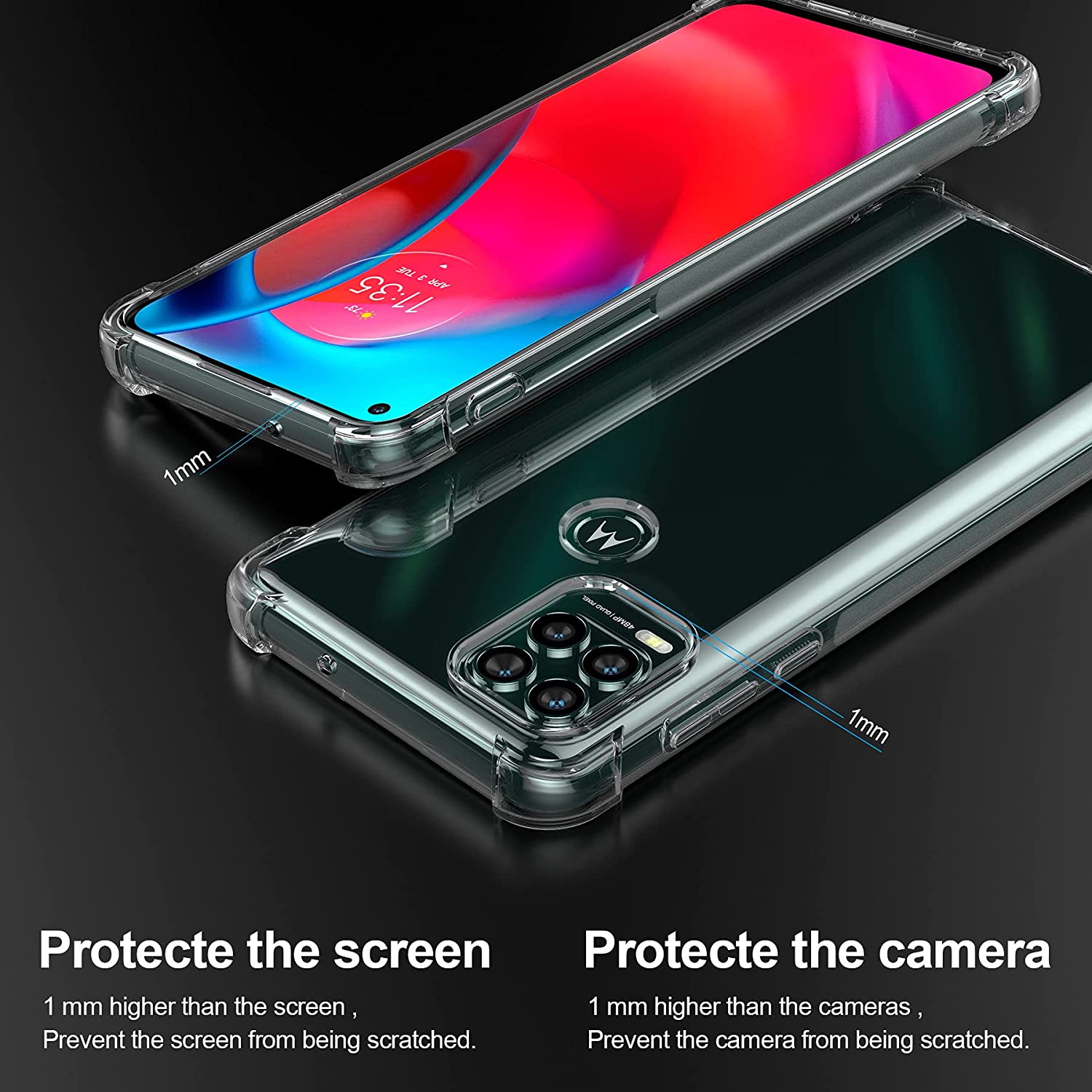 クリスタルクリアな滑り止め、傷防止、耐衝撃性、耐久性のある柔 - Phone Cases Moto G のレビューと価格
