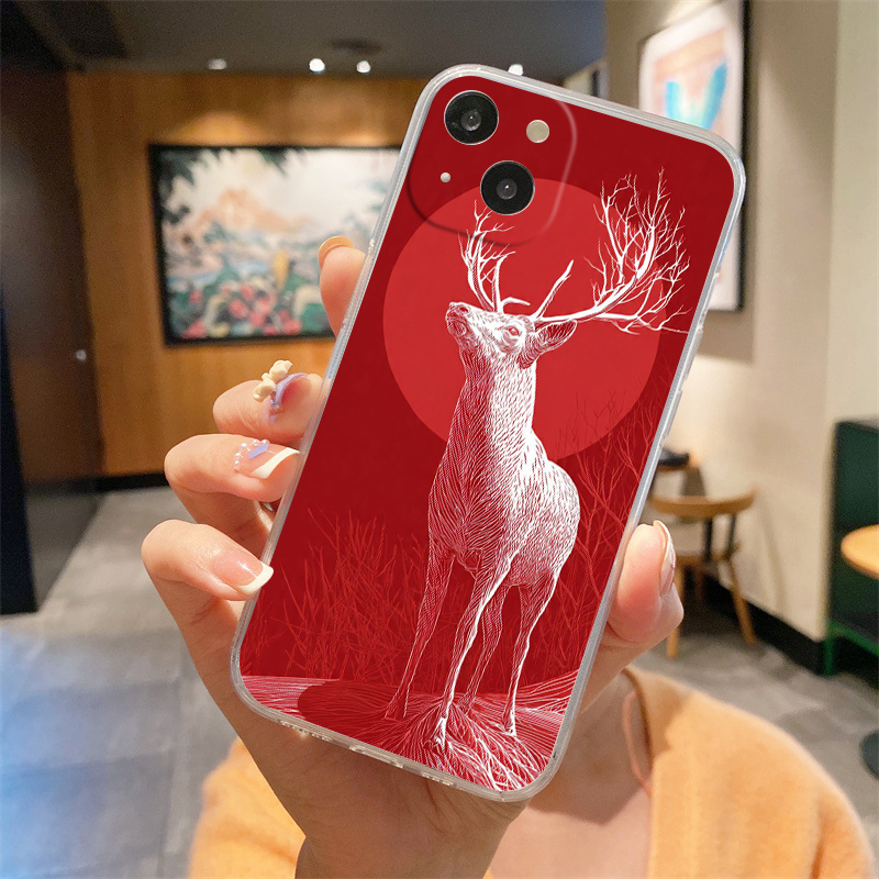 ソフトTPU透明スマホケースカバー iPhone 17 16 - Phone Cases Red Deer のレビューと価格