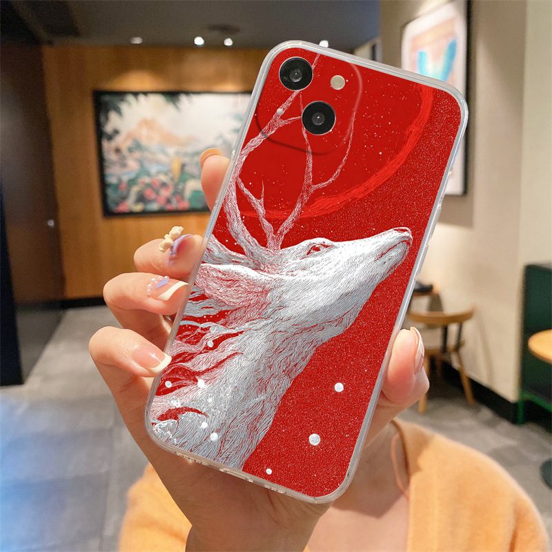 ソフトTPU透明スマホケースカバー iPhone 17 16 - Phone Cases Red Deer のレビューと価格