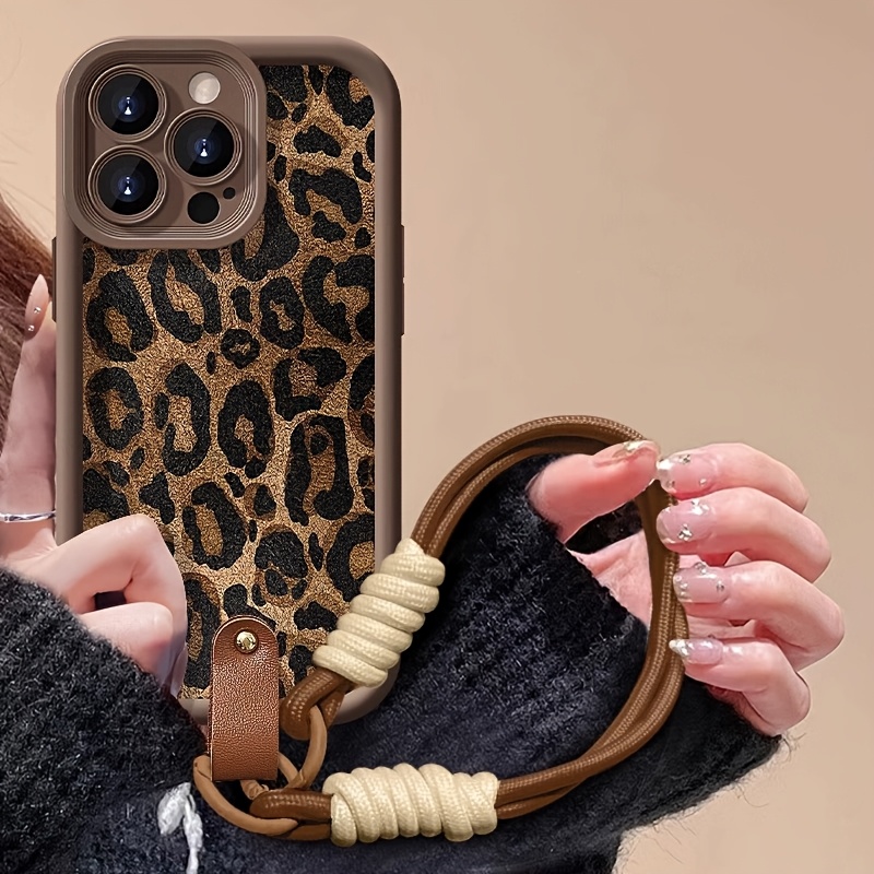 リストストラップ付きレオパード柄スマホケース iPhone  - Phone Cases With Loop のレビューと価格