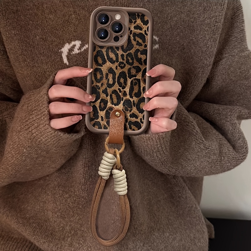 リストストラップ付きレオパード柄スマホケース iPhone  - Phone Cases With Loop のレビューと価格