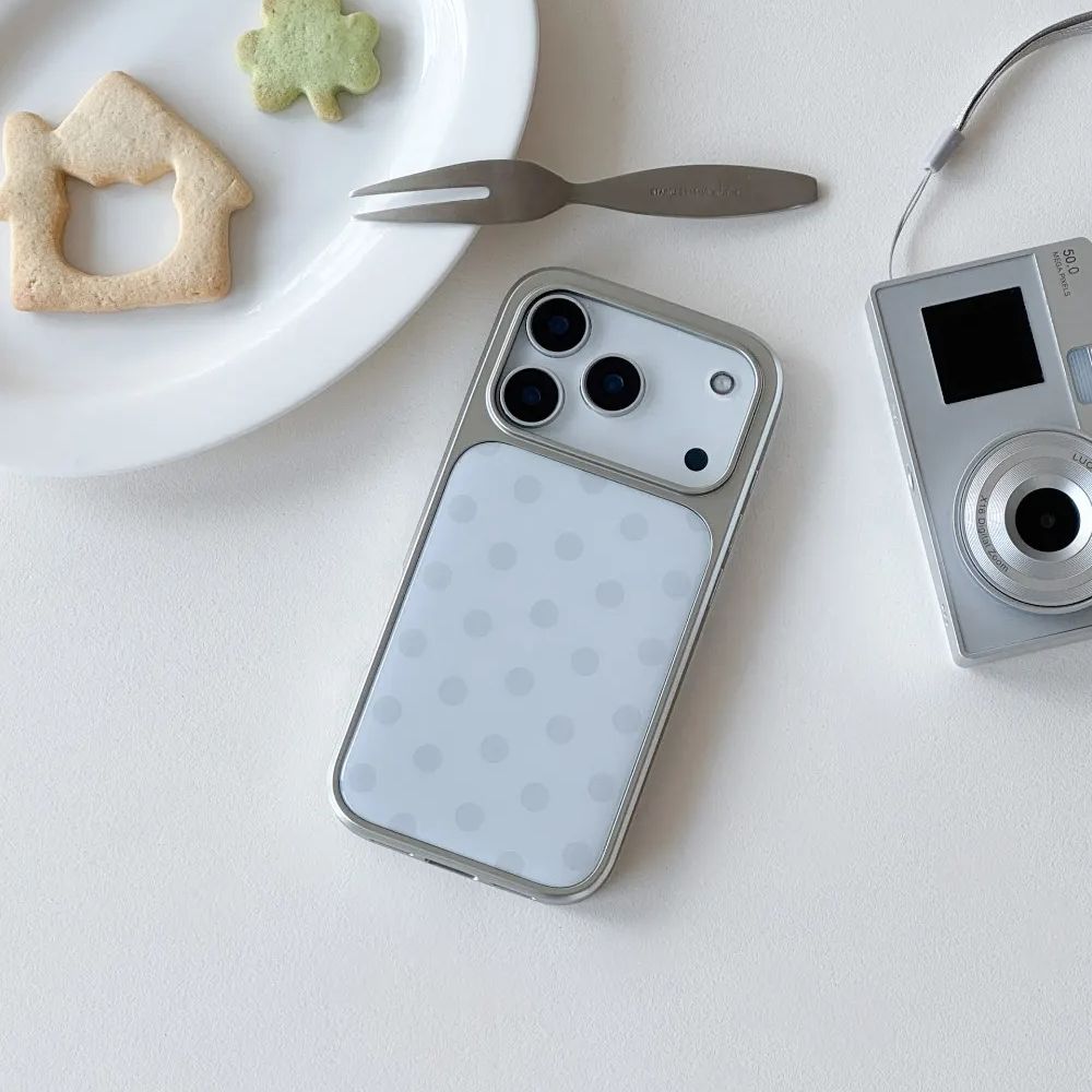 韓国風ミニマリストブルー水玉模様iPhoneケース（iPho - Phone Cases Polka Dot のレビューと価格