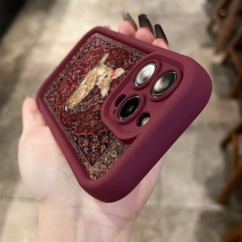 ヴィンテージレッドの花柄鹿柄ハイエッジTPU耐衝撃スマホケー - Phone Cases Red Deer のレビューと価格