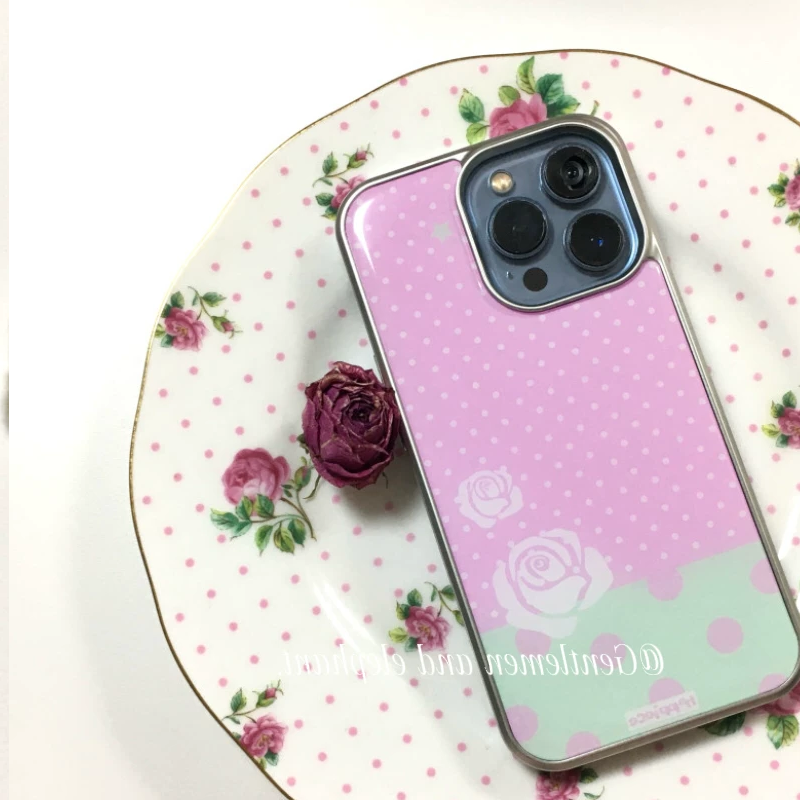 日本と韓国の古代風コラージュ水玉模様のバラ柄スマホケース、サ - Phone Cases Polka Dot のレビューと価格