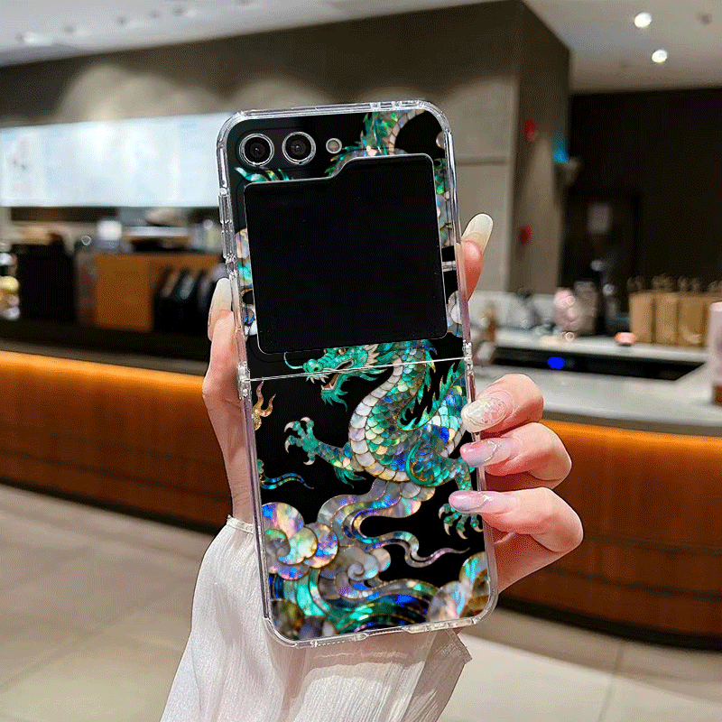 スタイリッシュな虎と龍の大理石模様のスマホケース、Samsu - Phone Cases Z Flip 6 のレビューと価格