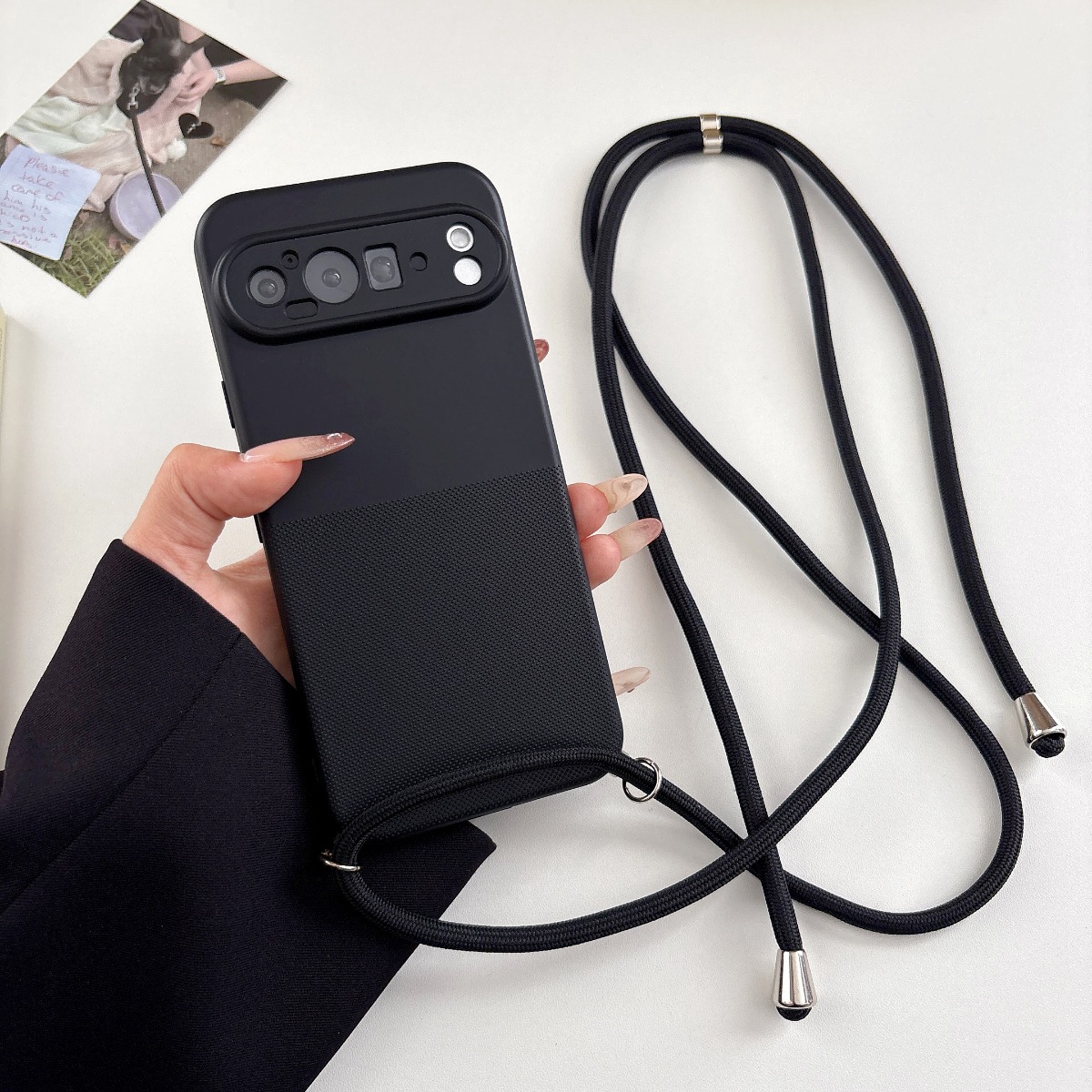 クロスボディランヤードストラップ付きマットTPUスマホケース - Phone Cases With Loop のレビューと価格